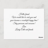 Niedliche Elegante Script Beruflich Royal Plushiem Postkarte (Rückseite)