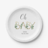 Niedliche elegante Slogan Baby Shower Pappteller (Vorderseite)