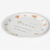 Niedliche elegante Soft Orange Boho Babydusche Pappteller (Schrägansicht)