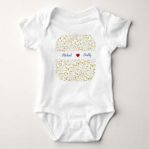 Niedliche elegante trendy Gold Stars Name Lieben D Baby Strampler