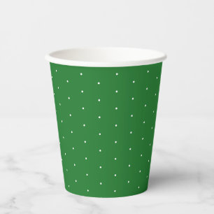 Niedliche, elegante, weiße Polka-Punkte Pappbecher