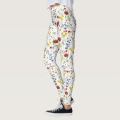 Niedliche elegante Wildblumen auf Weiß Leggings (Links)