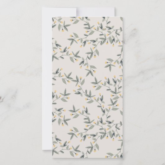 Niedliche elegante Yellow Baby Hippo Foliage Babyd Dankeskarte (Rückseite)