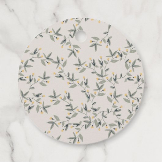 Niedliche elegante Yellow Baby Hippo Foliage Babyd Geschenkanhänger (Rückseite)