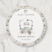 Niedliche elegante Yellow Baby Hippo Foliage Babyd Geschenkanhänger (Vorderseite)