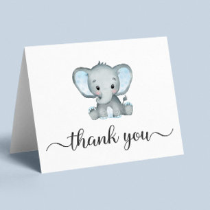 Niedliche Elephant Baby Boy Dusche Dankeskarte