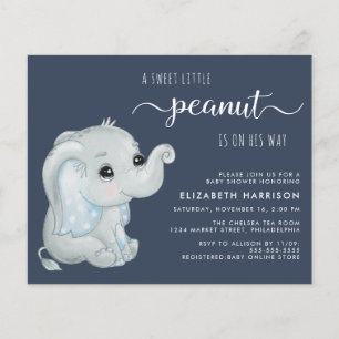 Niedliche Elephant Baby Boy Dusche Einladung