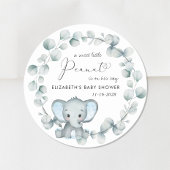 Niedliche Elephant Baby Boy Dusche Runder Aufkleber