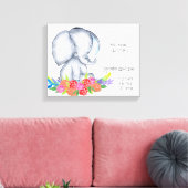 Niedliche Elephant Baby Boy Geburtsdaten Leinwanddruck (Insitu (Wohnzimmer))