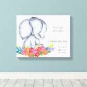 Niedliche Elephant Baby Boy Geburtsdaten Leinwanddruck (Insitu (Holzboden))