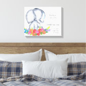 Niedliche Elephant Baby Boy Geburtsdaten Leinwanddruck (Insitu (Schlafzimmer))