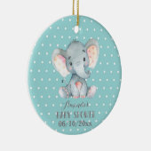 Niedliche Elephant Baby Dusche Aquamarin und grau Keramik Ornament (Rechts)