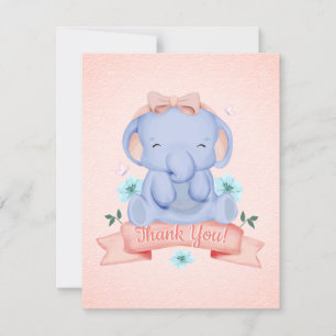 Niedliche Elephant Baby Dusche Danke Karte