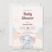 Niedliche Elephant Baby Dusche Einladung (Vorderseite)