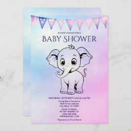 Niedliche Elephant Baby Dusche Einladung