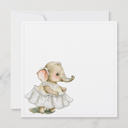 Niedliche Elephant Baby Dusche Einladung (Rückseite)