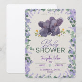 Niedliche Elephant Baby Dusche Einladung neutral (Vorne/Hinten)