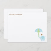 Niedliche Elephant Baby Dusche Flat Danke Karten (Vorne/Hinten)