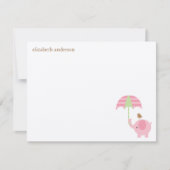 Niedliche Elephant Baby Dusche Flat Danke Karten (Vorderseite)