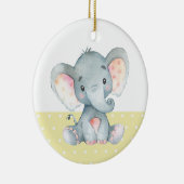 Niedliche Elephant Baby Dusche gelb Keramik Ornament (Rechts)