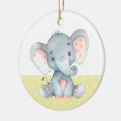 Niedliche Elephant Baby Dusche gelb Keramik Ornament (Links)