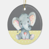 Niedliche Elephant Baby Dusche gelb Keramik Ornament (Links)