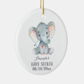 Niedliche Elephant Baby Dusche Grau Keramik Ornament (Rechts)