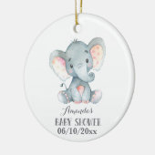 Niedliche Elephant Baby Dusche Grau Keramik Ornament (Links)