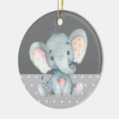 Niedliche Elephant Baby Dusche Grau Keramik Ornament (Links)