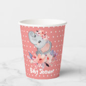 Niedliche Elephant Baby Dusche Pappbecher (Vorderseite)