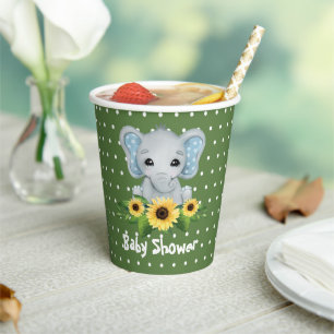 Niedliche Elephant Baby Dusche Pappbecher