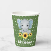 Niedliche Elephant Baby Dusche Pappbecher (Vorderseite)