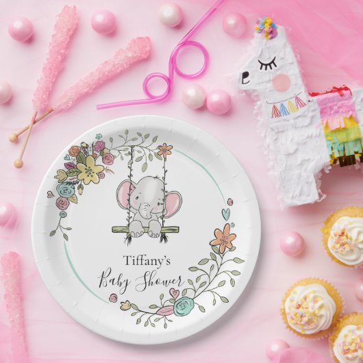 Niedliche Elephant Baby Dusche Party Dekoration mi Pappteller (Party)