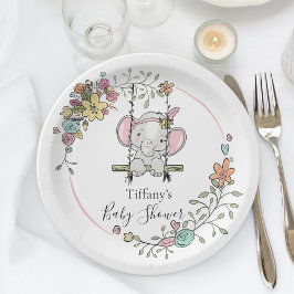 Niedliche Elephant Baby Dusche Party Dekoration mi Pappteller