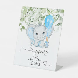 Niedliche Elephant Baby Dusche Süßigkeiten und Lec Sockelschild