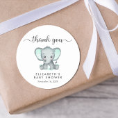 Niedliche Elephant Baby Dusche Vielen Dank Runder Aufkleber