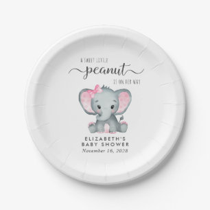 Niedliche Elephant Baby Girl Dusche Pappteller