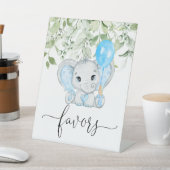 Niedliche Elephant Baby Shower Boy Favoriten Sockelschild (In SItu)