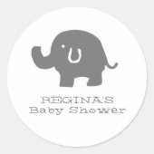 Niedliche Elephant Baby Shower Stickers (Vorderseite)