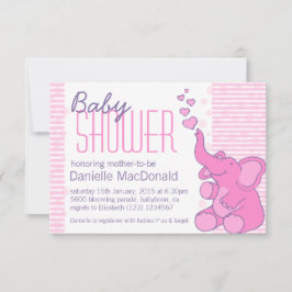 Niedliche Elephant Babydusche hübsch rosa Einladun Einladung