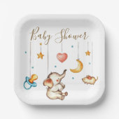 Niedliche Elephant Babydusche Papiere Teller (Vorderseite)