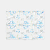 Niedliche Elephant Balloons & Clouds Baby Boy Must Fleecedecke (Vorderseite (Horizontal))