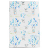 Niedliche Elephant Balloons & Clouds Baby Boy Must Mittlere Geschenktüte (Vorderseite)