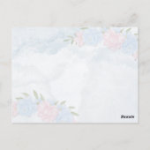 Niedliche Elephant Balloons Rosa Blumenblütendusch Postkarte (Rückseite)