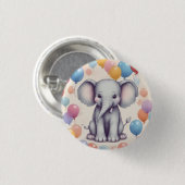 Niedliche Elephant Birthday Button (Vorne & Hinten)