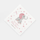 Niedliche Elephant Blush Pink Aquarell Kinderdusch Serviette (Ecke)