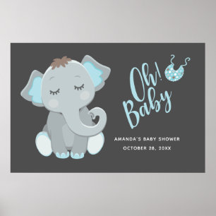 Niedliche Elephant Boy Baby Dusche Poster