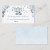 Niedliche Elephant Boy Balloons Babyduschkarte Visitenkarte (Vorne/Hinten)