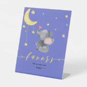 Niedliche Elephant & Butterfly Baby Duschfavoriten Sockelschild (Vorderseite)