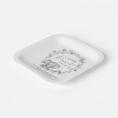 Niedliche Elephant Eucalyptus Baby Girl Dusche Pappteller (Gewinkelt)